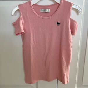 Abercrombie Kids Blush Pink Cold Shoulder Tee